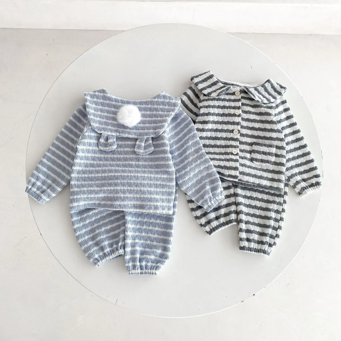 2 Pieces Set Baby Kid Girls Striped Tops And Pants Wholesale 23101951