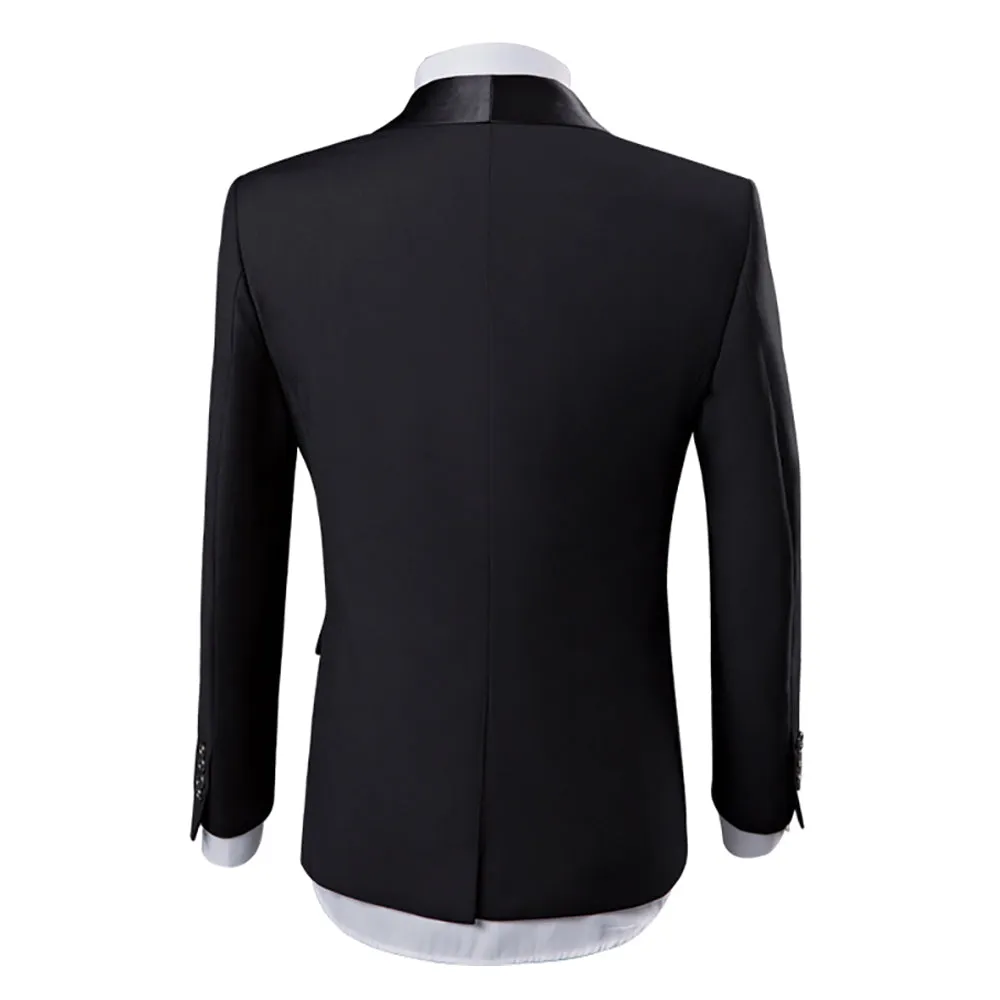 3-Piece Slim Fit Black Tuxedo Suit