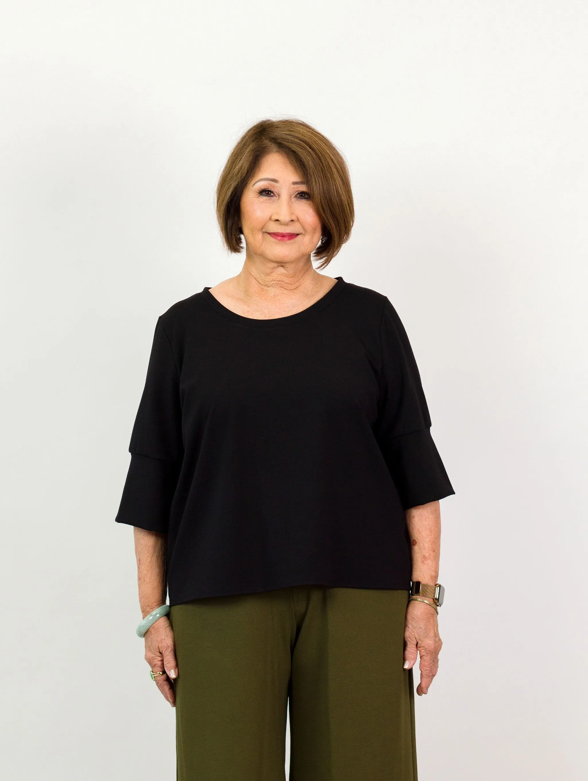 Amelia Top - Black Rib