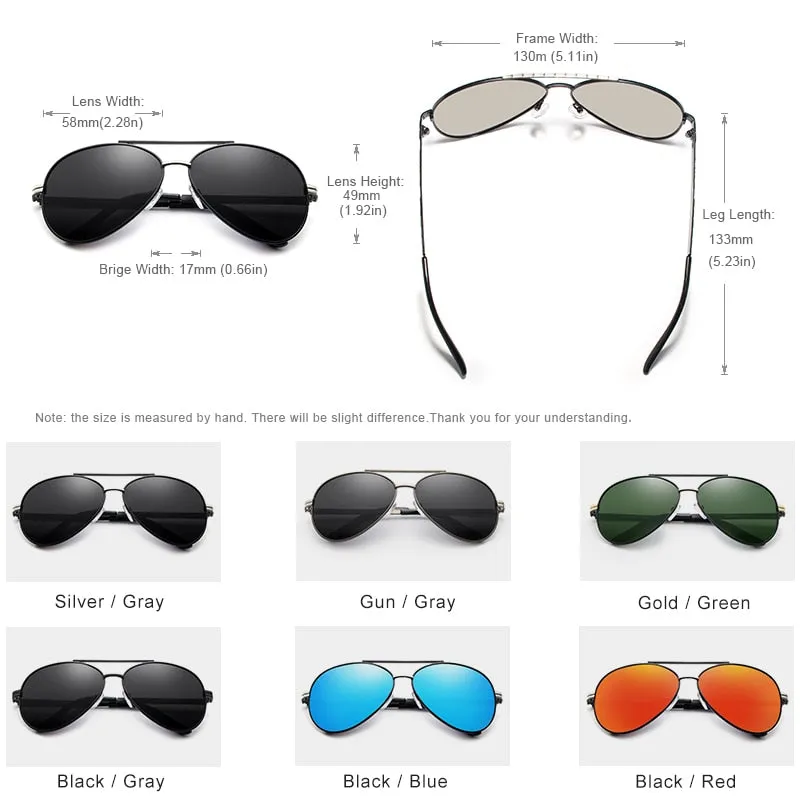 Ashore Shop New Design Aviation Alloy Frame HD Polarized Sunglasses For Men UV400 Protection