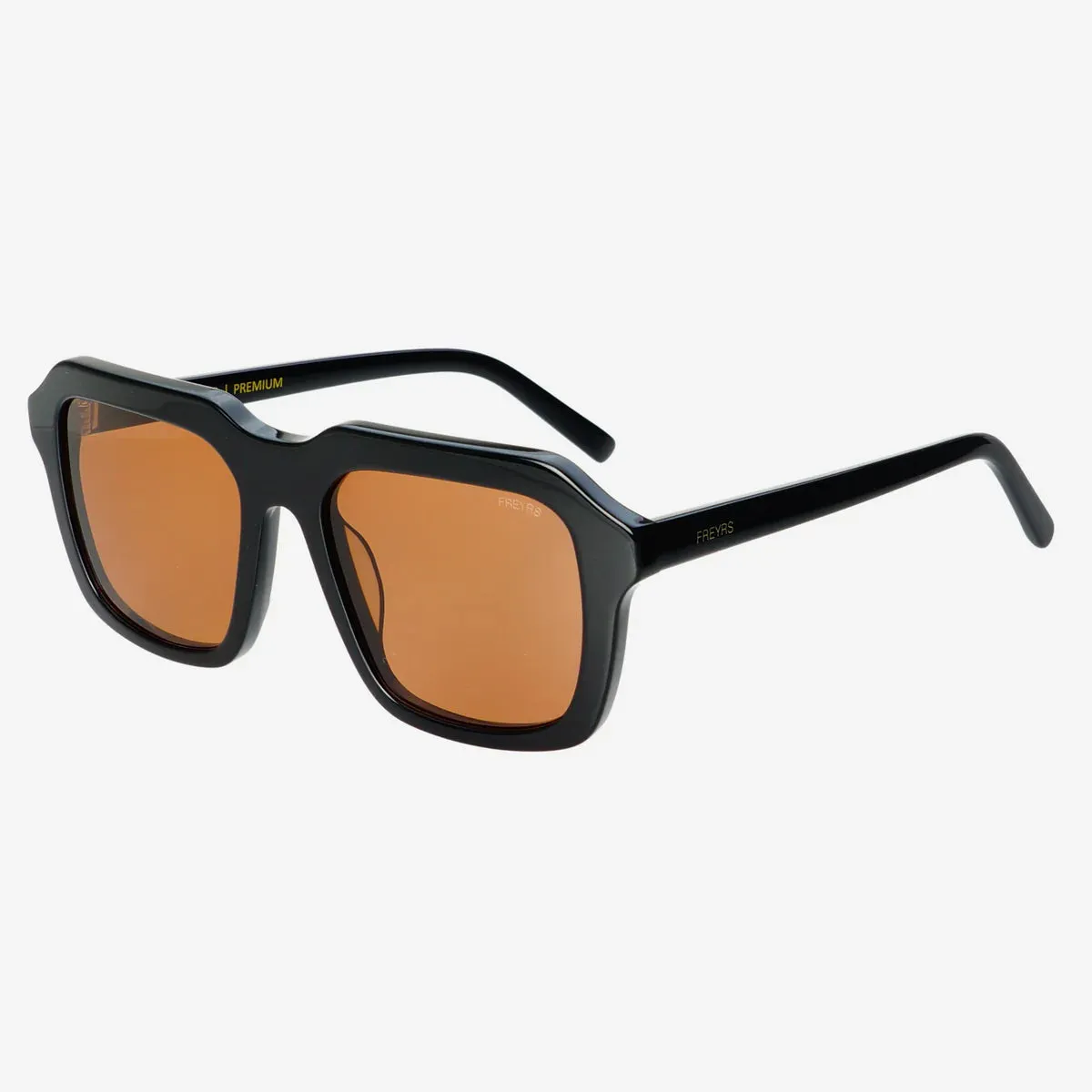 Charlie Acetate Unisex Rectangular Sunglasses- Black