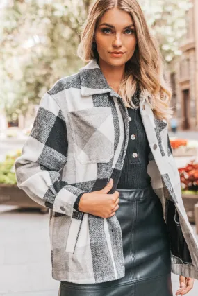 Chicago Plaid/checkered Shirt Jacket - Black/White