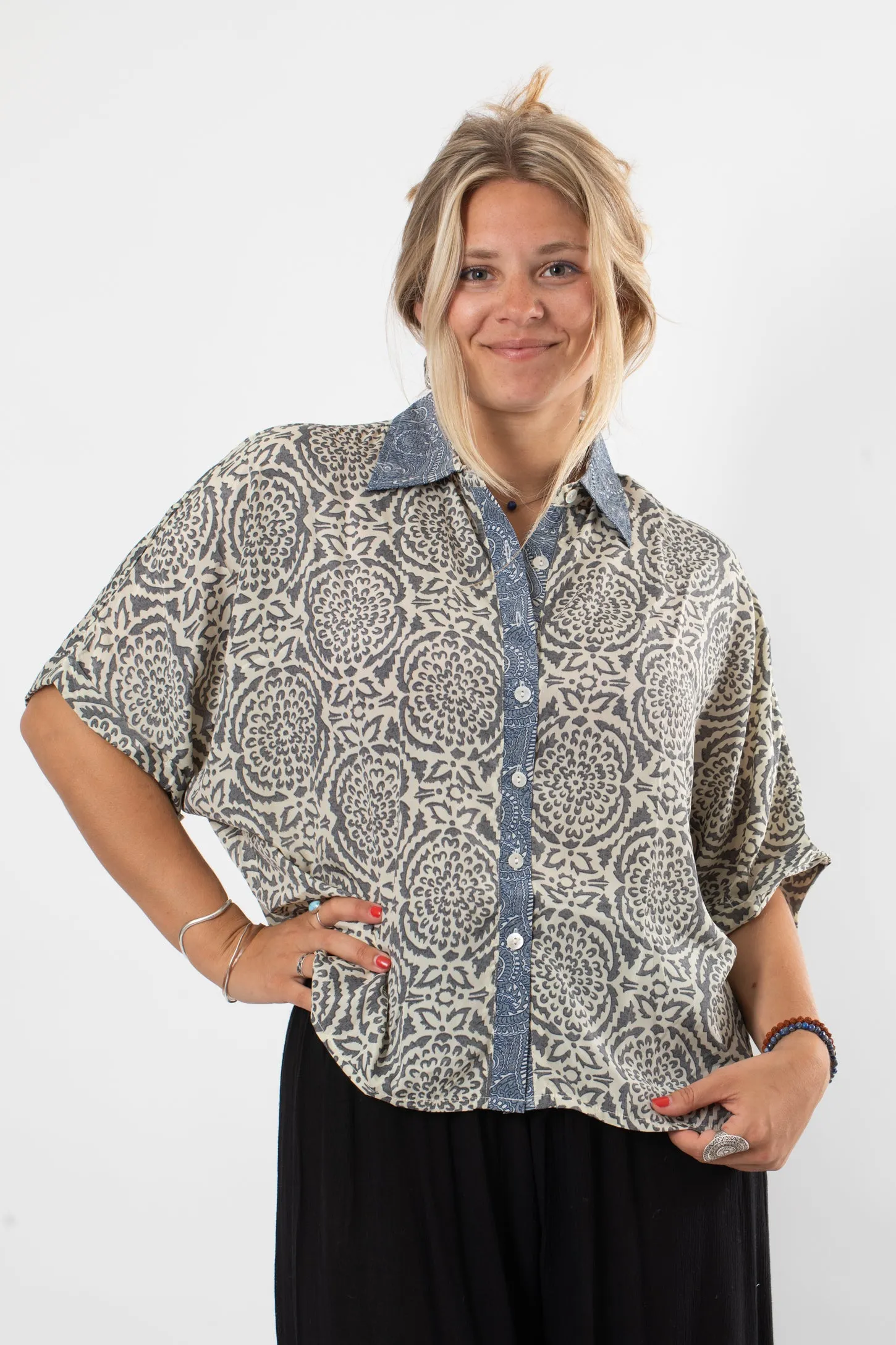 Dahlia Daydream Button Up Top