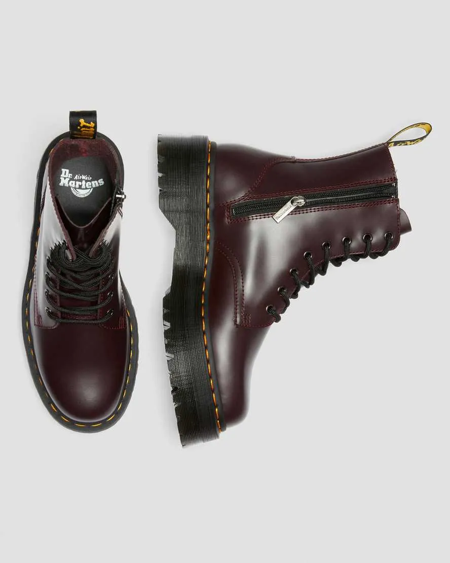 Dr. Martens high amphibian with wedge JADON Polished Smooth 27311626 burgundy 