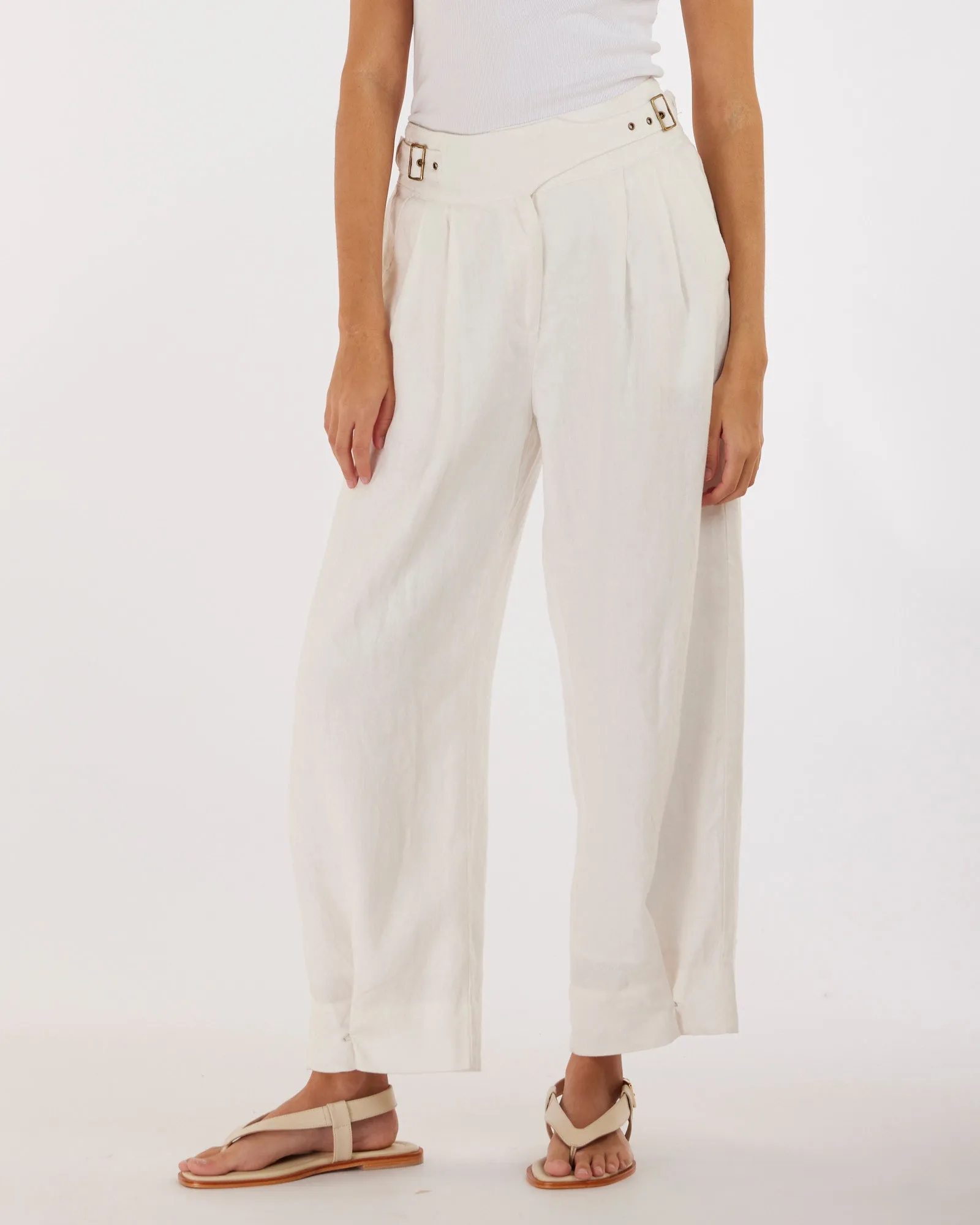 Eugene Linen Pant - White