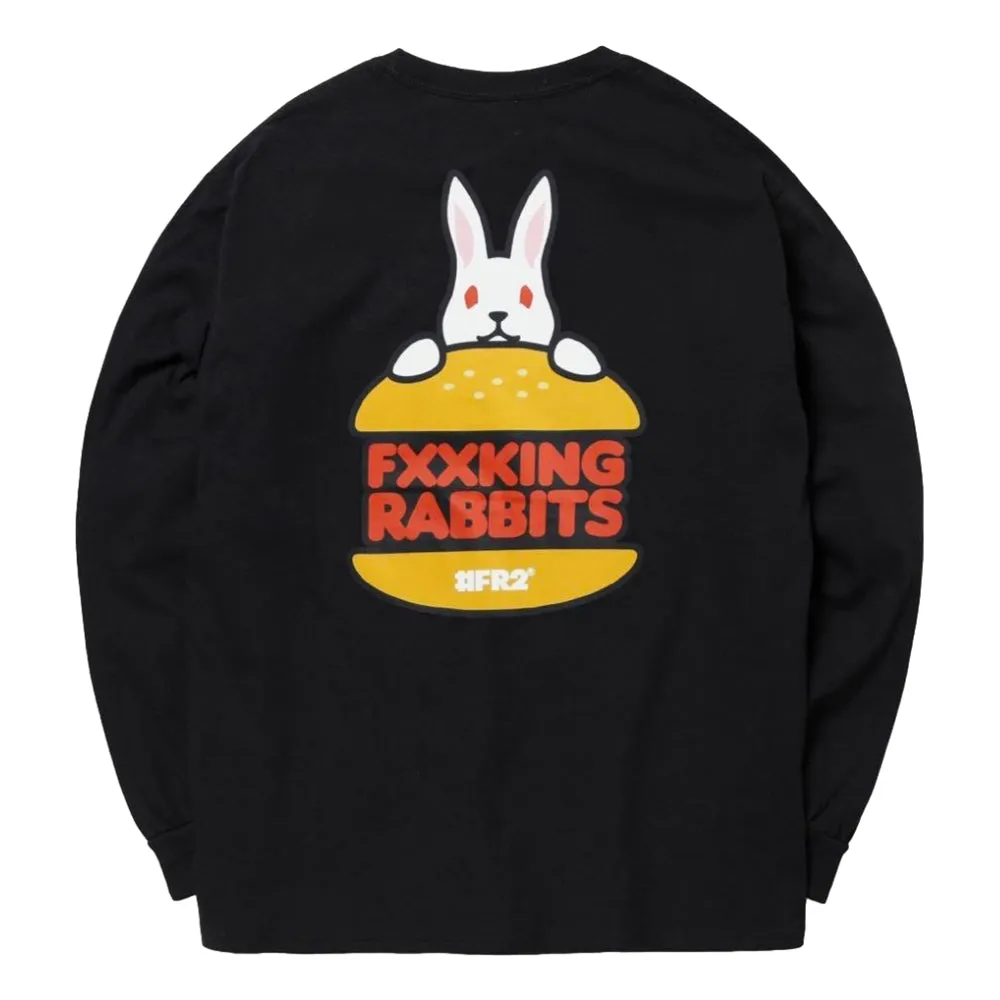 #FR2 RABBIT BURGER LONG SLEEVE T-SHIRT-BLACK