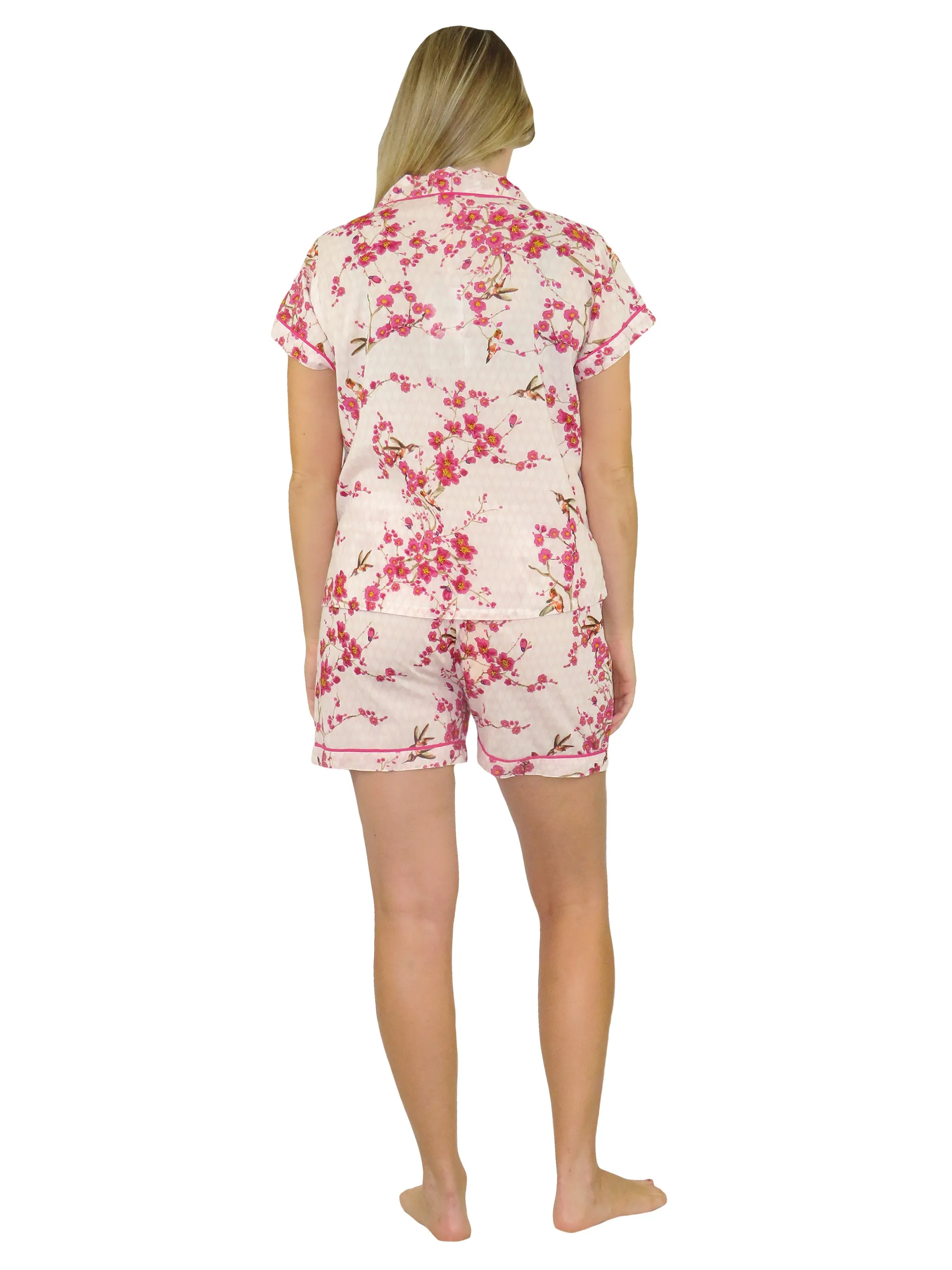 La Cera Cherry Blossom Boxer Pajama Set