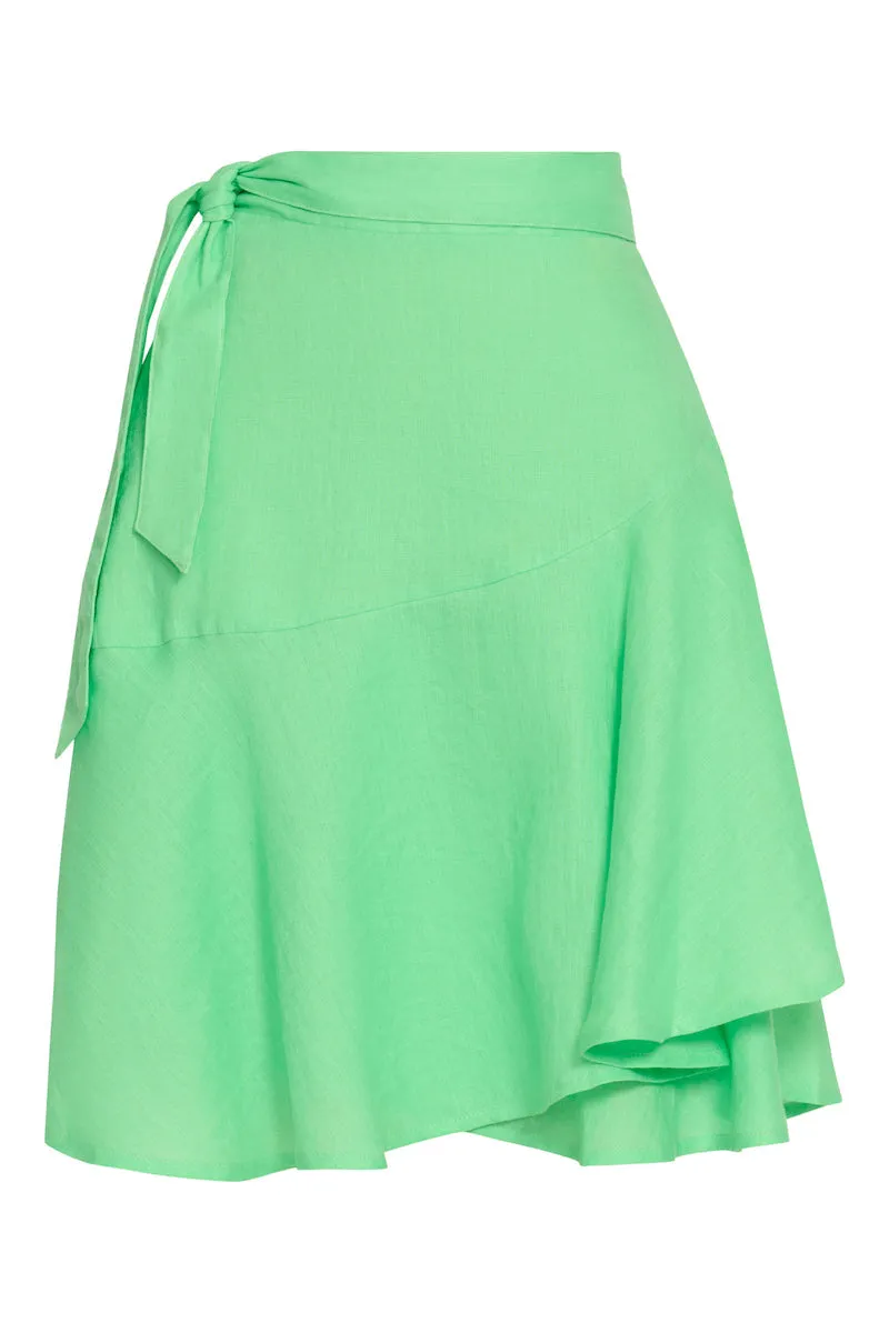 La Vie Mini Wrap Skirt, Kiwi