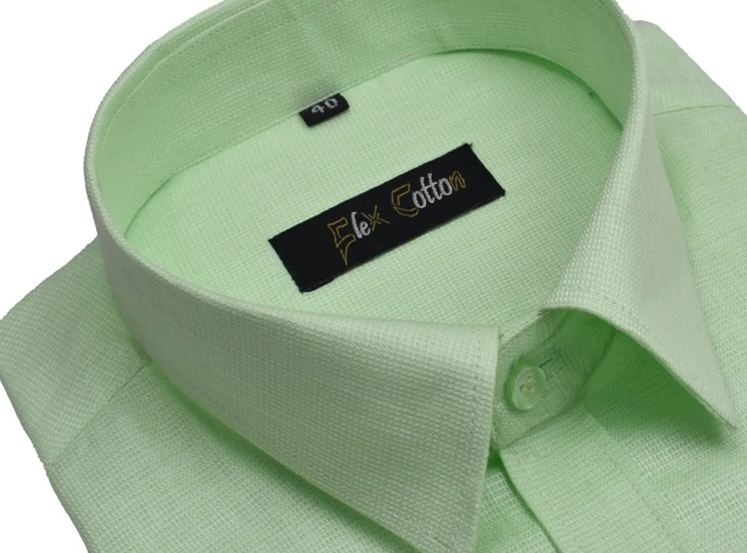 Light Green Color Casa View Linen Shirt For Men's