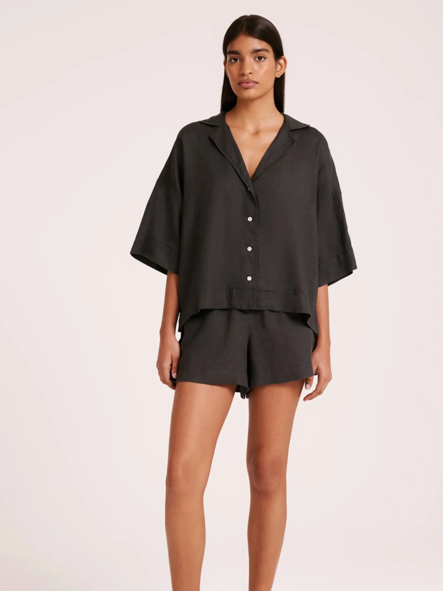 Lounge Linen Shirt | Coal