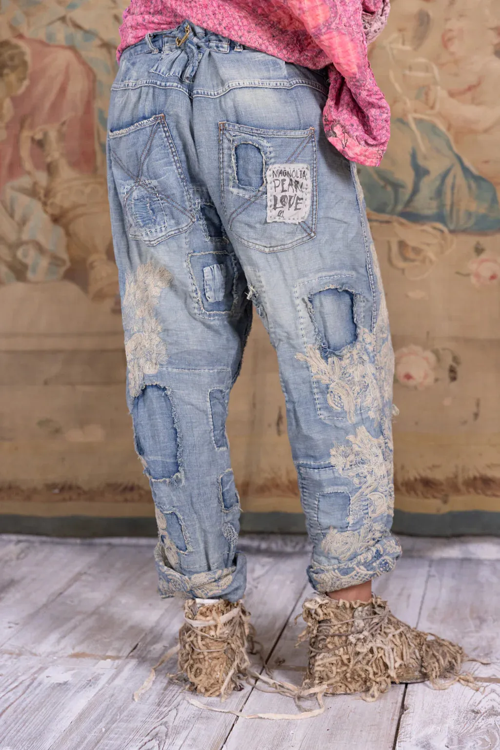 Magnolia Pearl Lace Embroidered Miner Denims