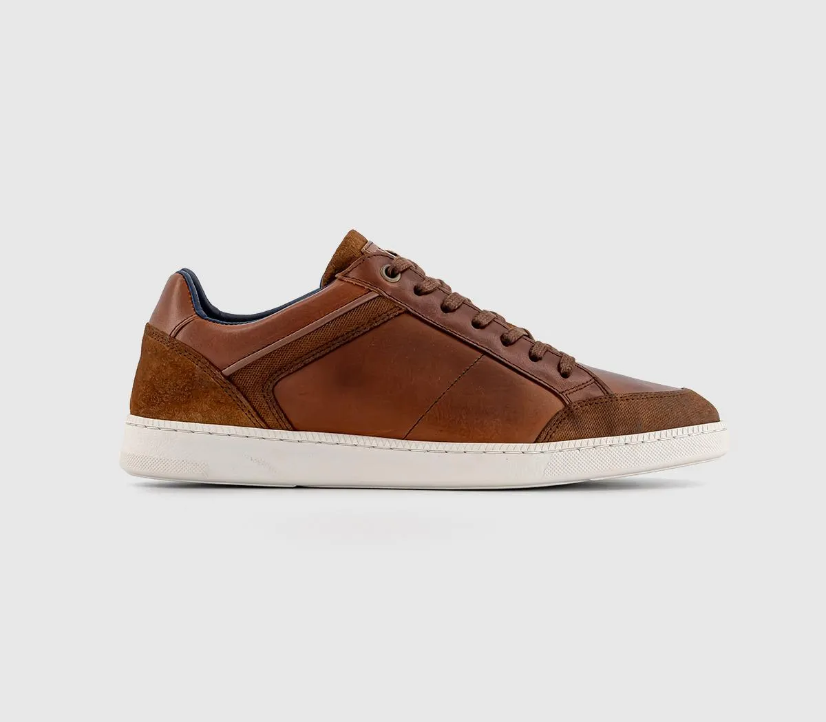 Mens Office Cottesloe Lace Up Trainers Tan Leather