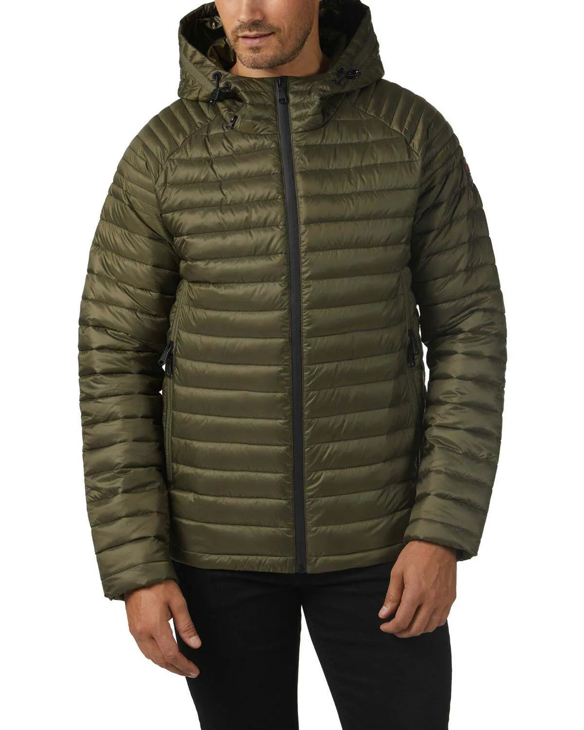 Pajar Mens Walcott Puffer Jacket Lightweight Packable Hooded - MILITARY