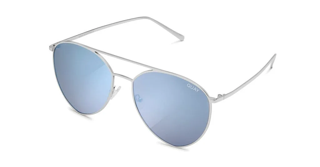 Quay X Jasmine Indio Silver Blue Sunglasses