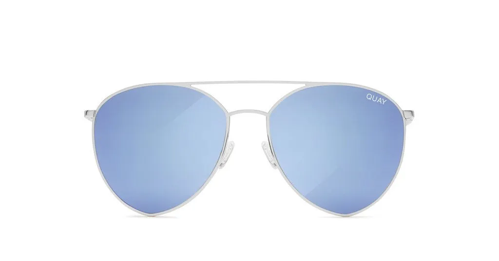 Quay X Jasmine Indio Silver Blue Sunglasses