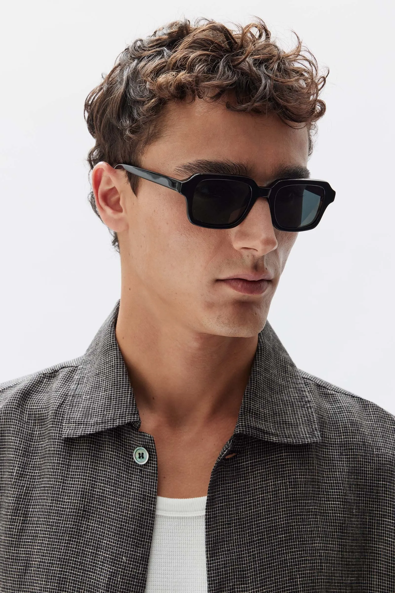 Retro Square Frame Sunglasses Black