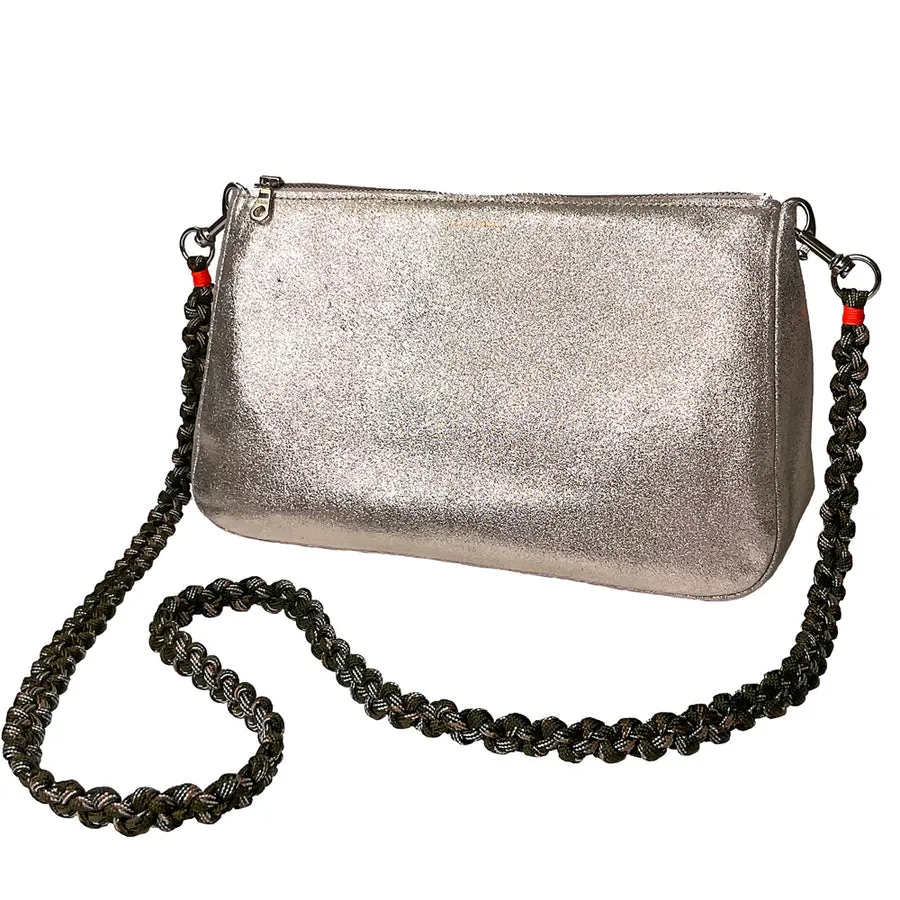 SALE! Bluma Crossbody Bag in Sparkle Champagne with Camo by Tracey Tanner