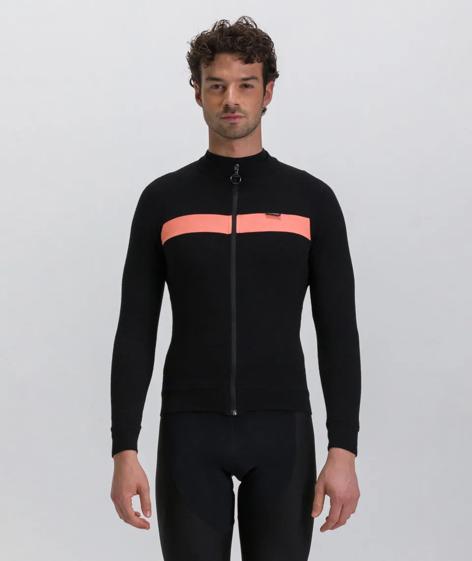 Santini Adapt Wool Long Sleeve Jersey - Black/Orange