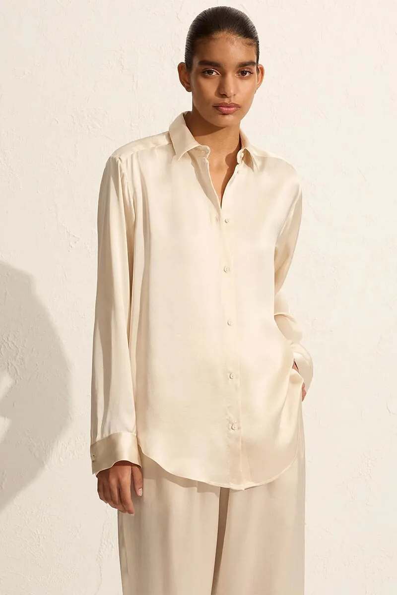 SATIN SHIRT-IVORY