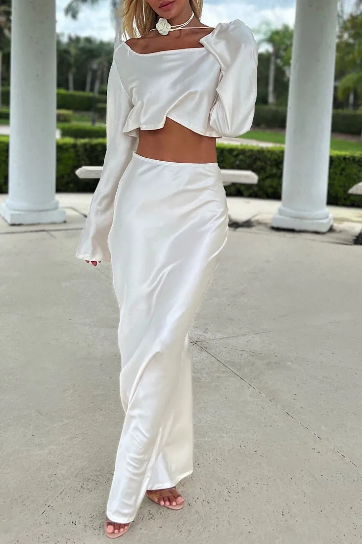 Serene Satin Skirt Set