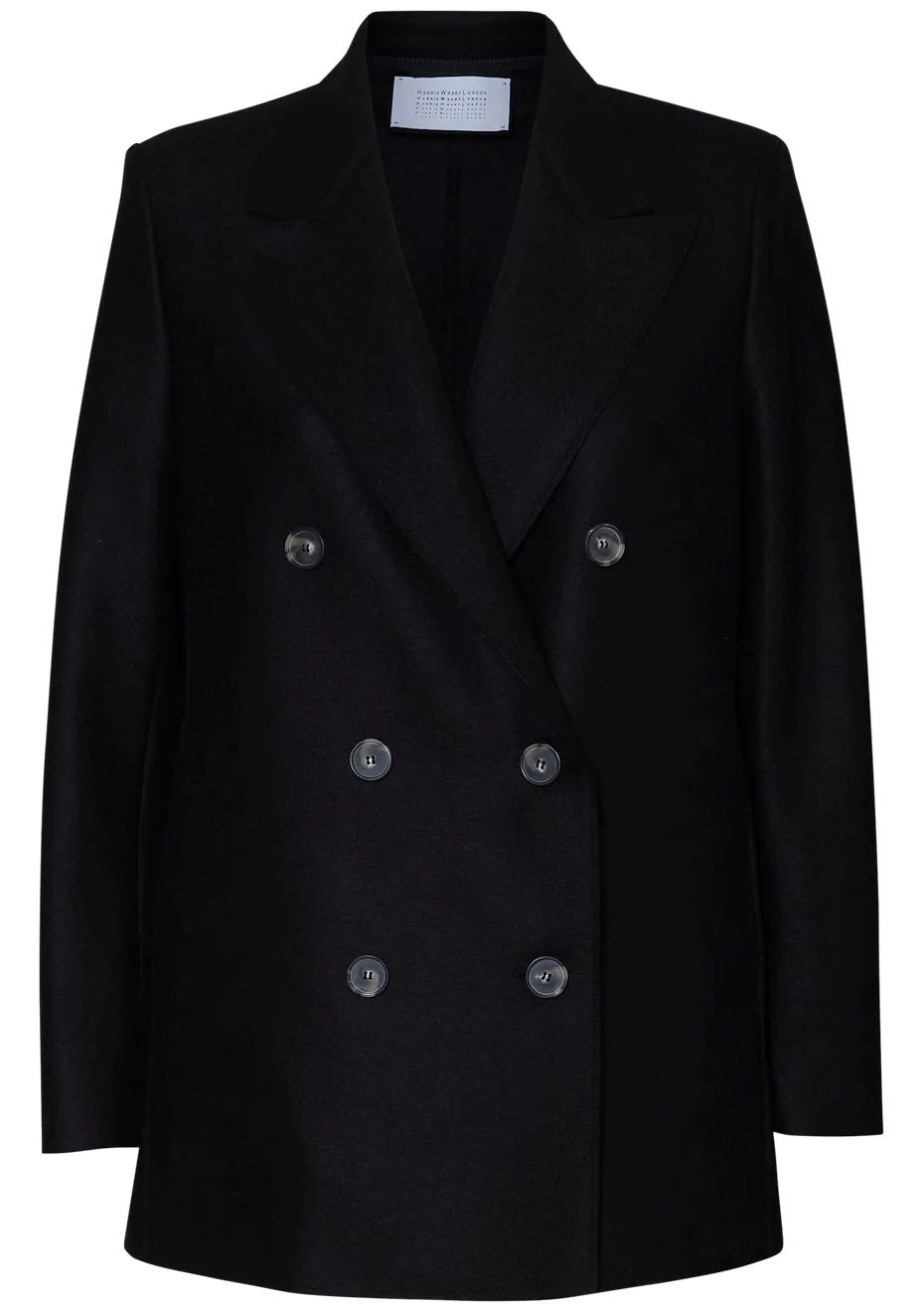 Slouchy Peacoat Pressed Wool Black