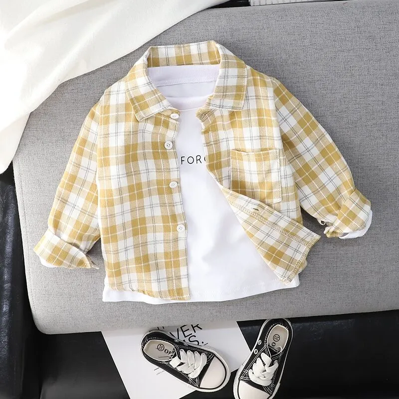 Spring Thin Blouses Infant Boy Shirt Clothes for 1 2 3 4 Years