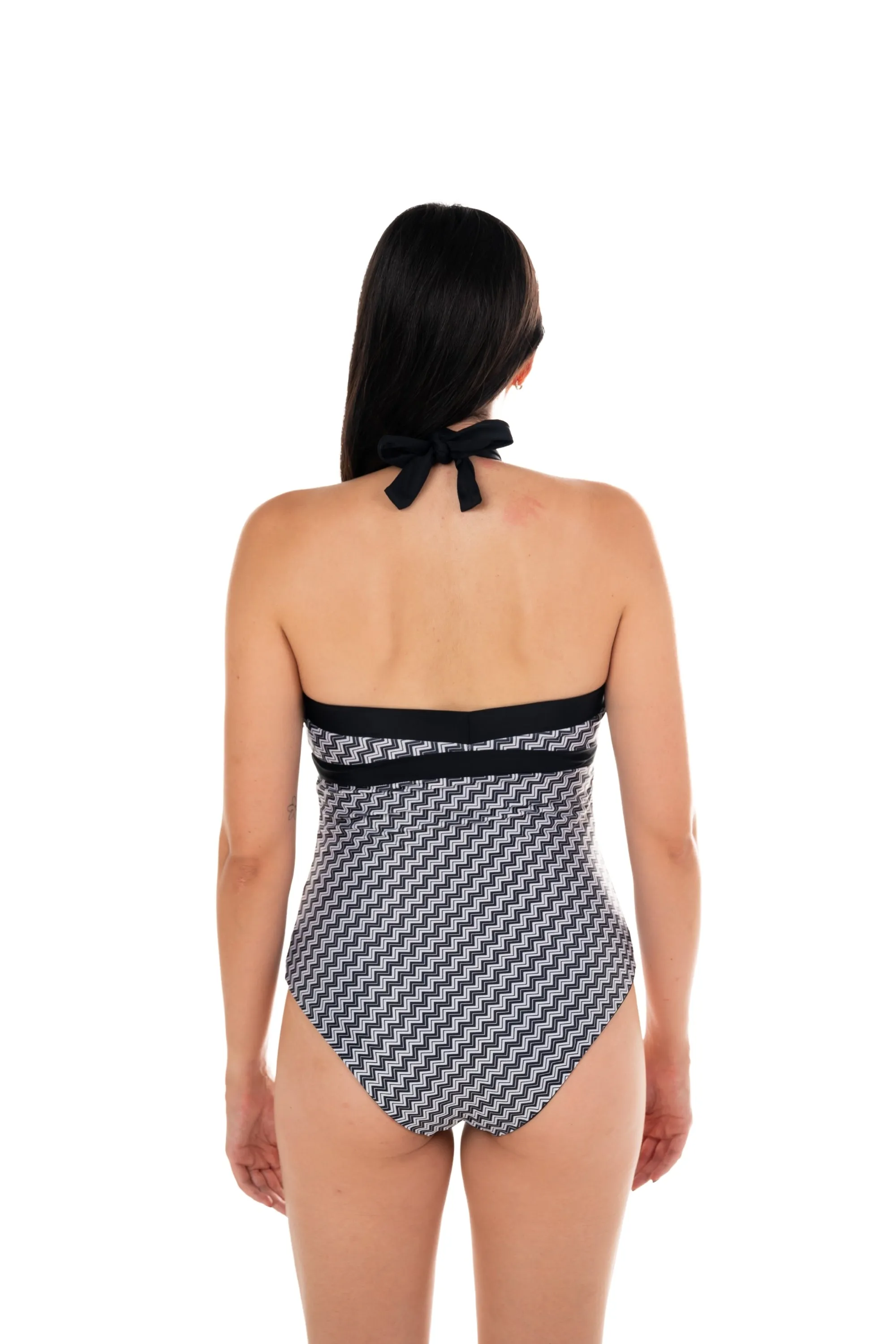 Tenerife High Neck Halter One Piece Swimsuit - Reversible