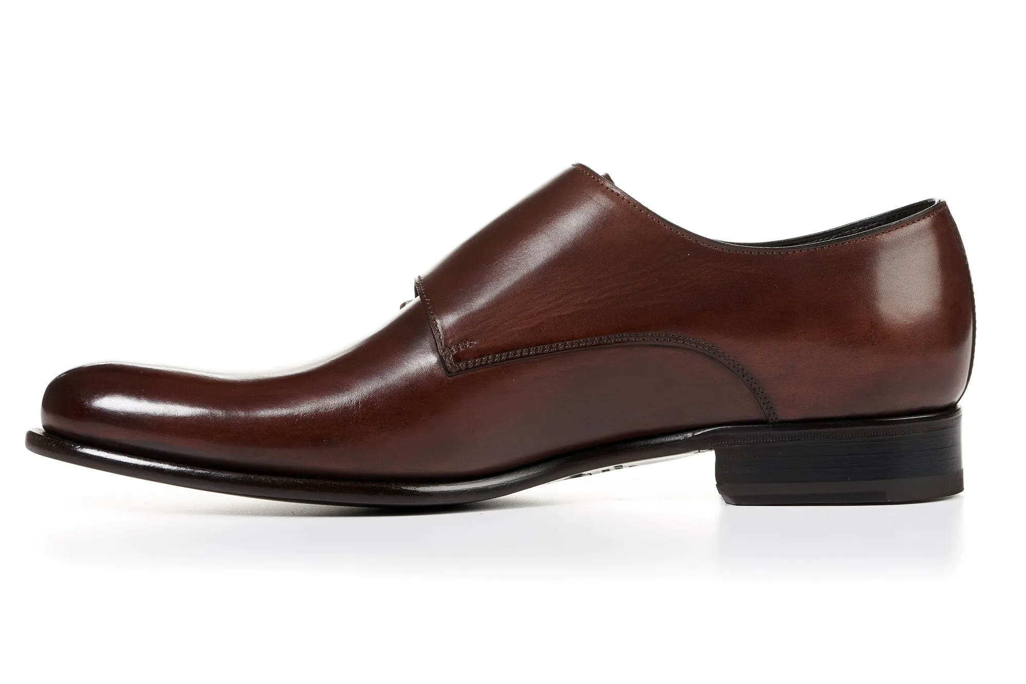 The Poitier Double Monk Strap - Marrone