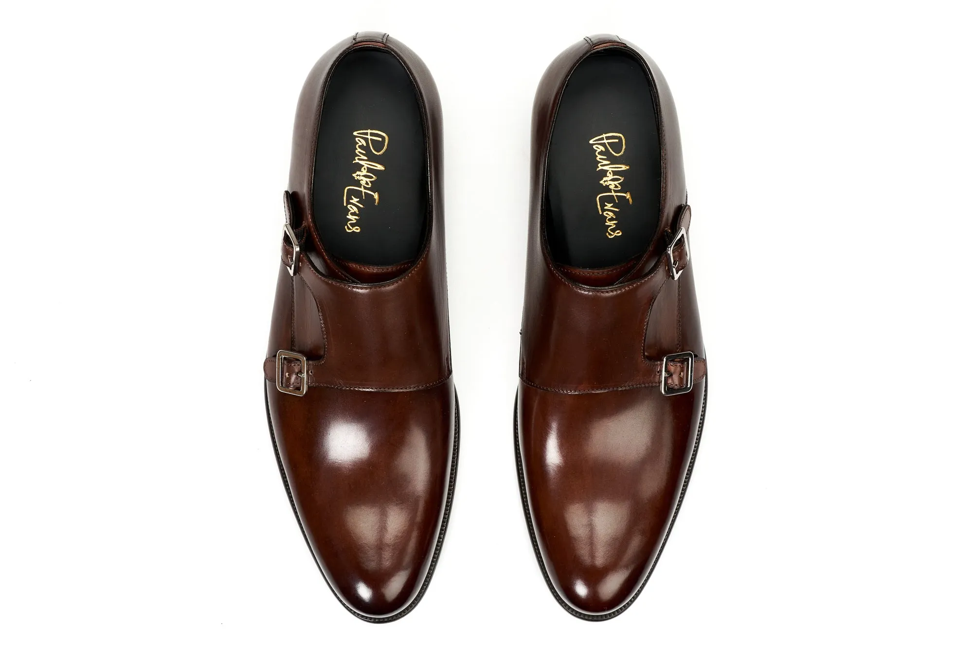 The Poitier Double Monk Strap - Marrone