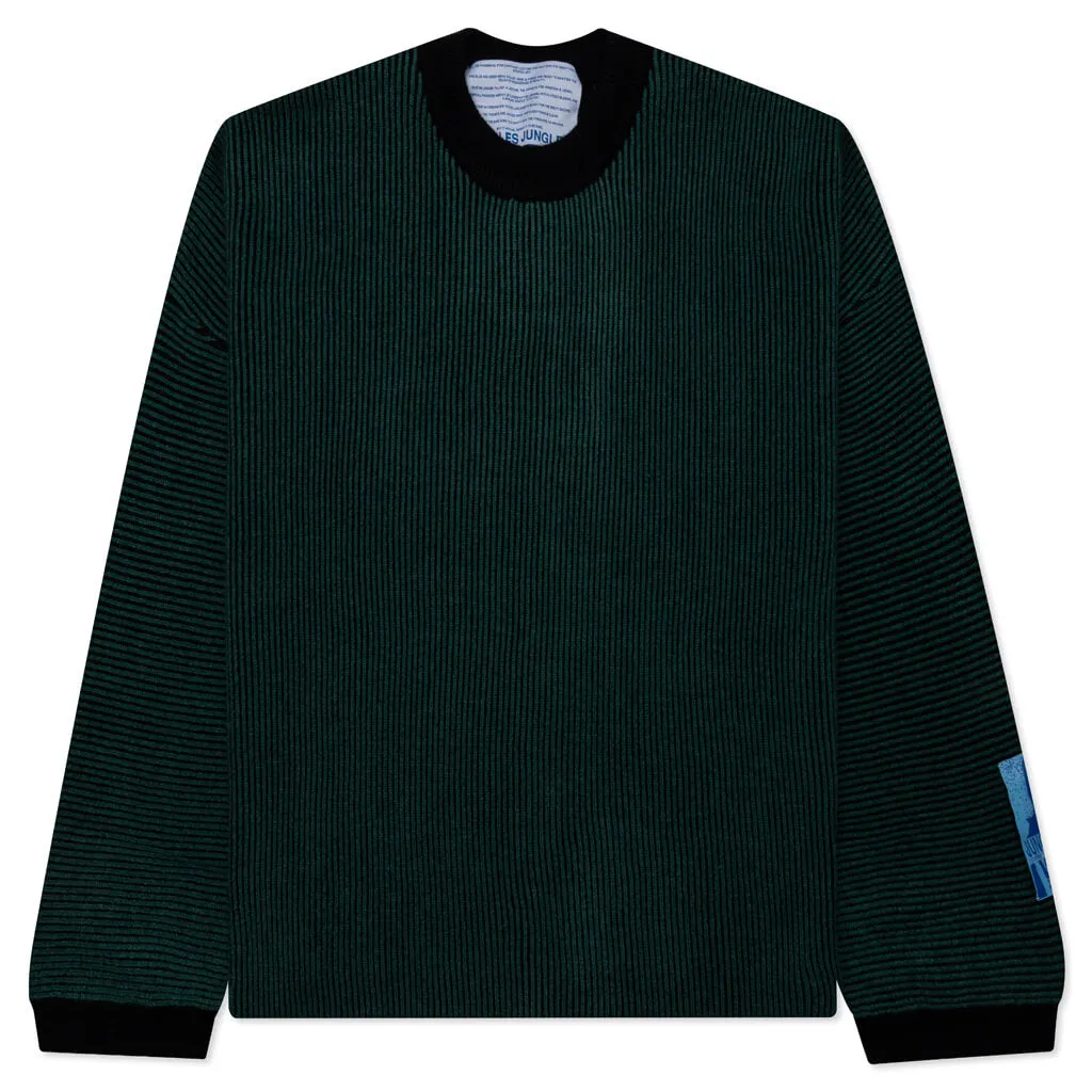 Two Tone Rib Knit - Green/Black