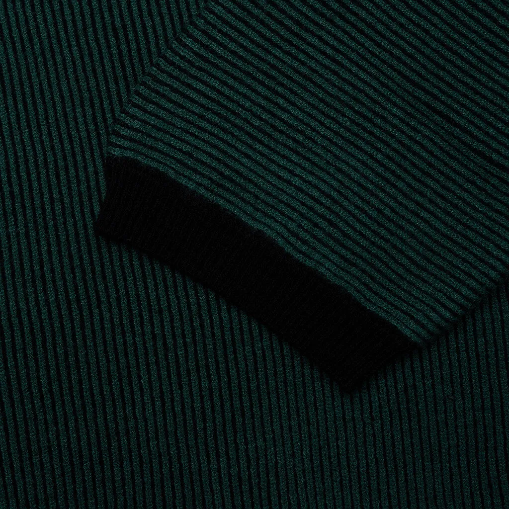 Two Tone Rib Knit - Green/Black